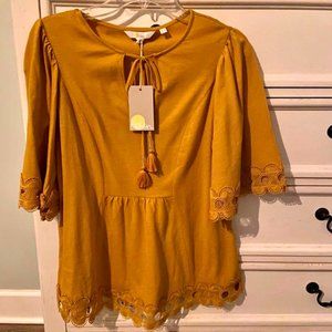 Boden Gold Boho Top